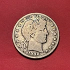 (1) Beautiful Toned Antique 1908-S Barber Half Dollar CHOICE VG-VERY GOOD
