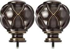 Netted Texture Replacement Finials for 1 or 7/8 Inch Curtain rods, M6 Screw Rod