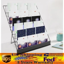 6 Tiers Black Tabletop Book Rack & Magazine Rack, Book Display Stand USA