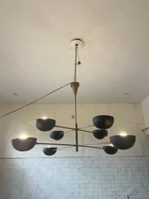 8 Light Black Sputnik Chandelier Mid-Century Modern Ceiling Light Modern Gift