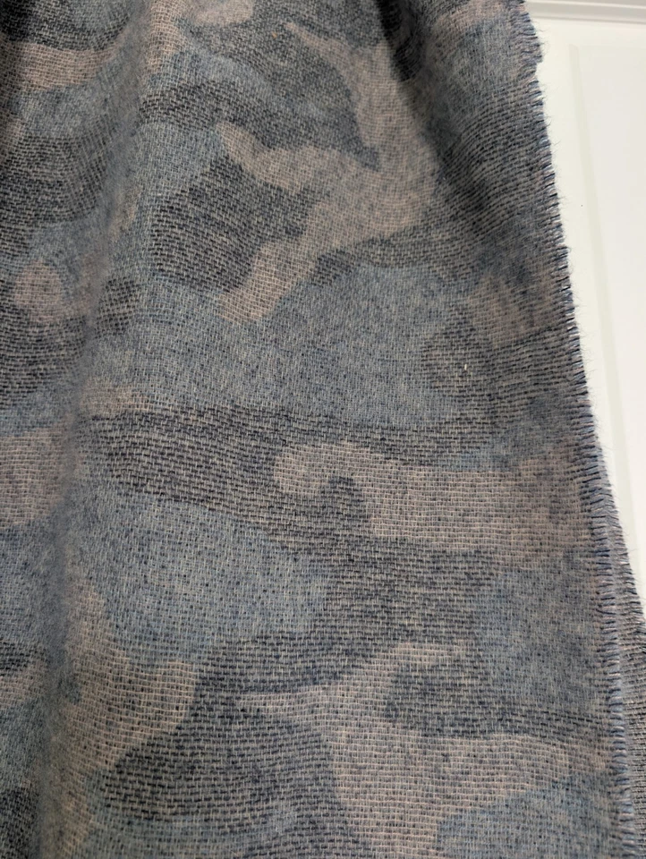 Jack and Missy Oversized Camouflage Scarf Blanket Wrap Gray Blue Herringbone... - Image 4 of 4