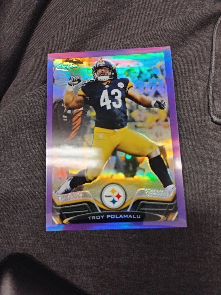 2012 Topps Chrome TROY POLAMALU Purple Refractor 257/499 #123 Steelers