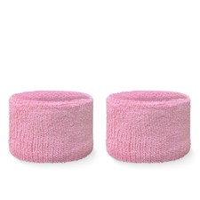 COUVER Cotton Terry Athletic Wrist Sweatbands Light Pink