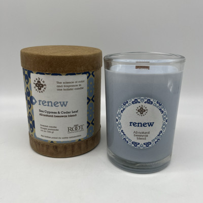 Root Seeking Balance Jar Candle RENEW - Sea Cypress & Cedar Leaf   9941432 NEW