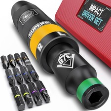 3/8" Hand Impact Screwdriver Set, 13 PCS Manual Reversible Impact Driver Kit, S2