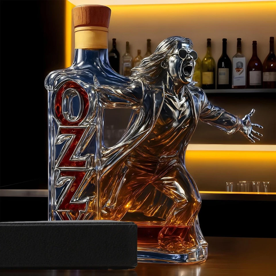 Botella de whisky Ozzy Osbourne Memorial botella de vino con temática de cantante principal Foto 3 de 4