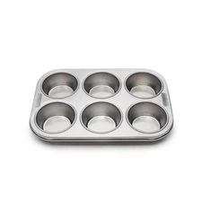 Fox Run 4867 Muffin Cupcake Bakeware Pan Stainless Steel 6 Cup