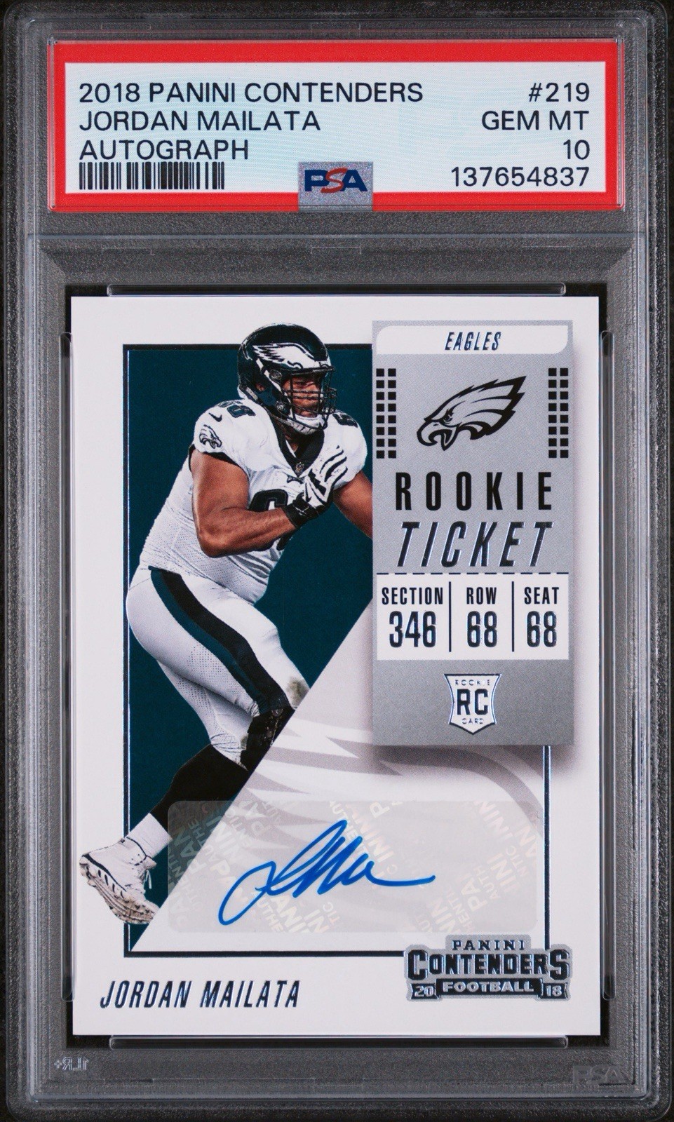 Jordan Mailata Panini Contenders #219 Autograph