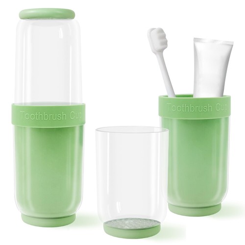 Toothbrush Cup with Cover, Travel Toothbrush Case Portable Toothbrush Holder ...