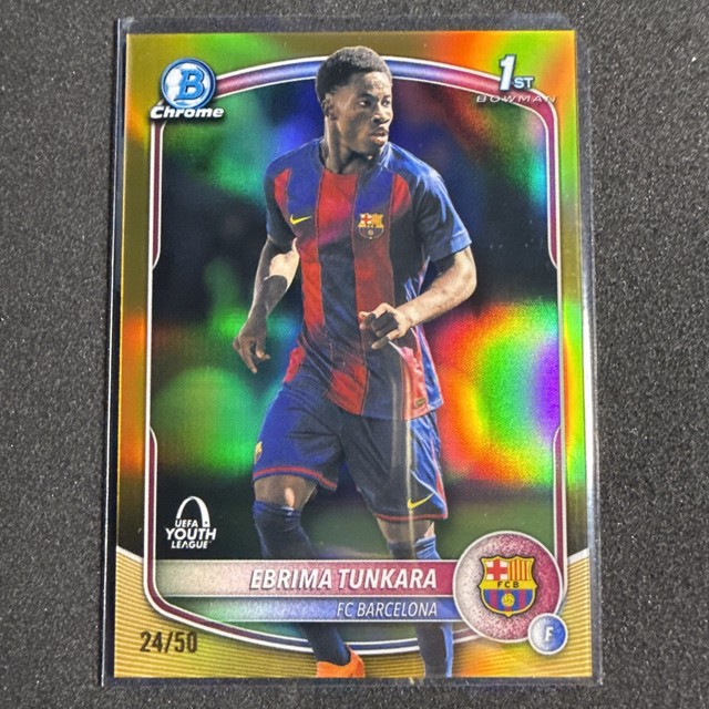Ebrima Tunkara Topps Chrome UEFA UCC 1st Bowman Gold Refractor 24/50