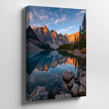 Mountain Lake Landscape Canvas Wall Art Scenic Nature Reflection Wall Home Decor