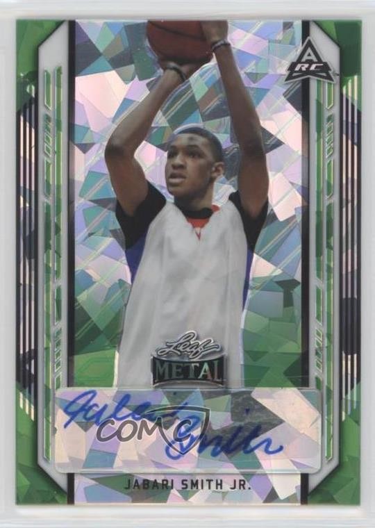 2021-22 Leaf Metal Green Crystals 1/5 Jabari Smith Jr #BA-JS1 Auto 8d2