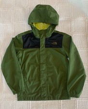 The North Face Jacket Boys 10/12 Green HyVent Hooded Rain Windbreaker