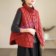Womens Duck Down Stand Collar Puffer Vest Jacket Warm Sleeveless Waistcoat
