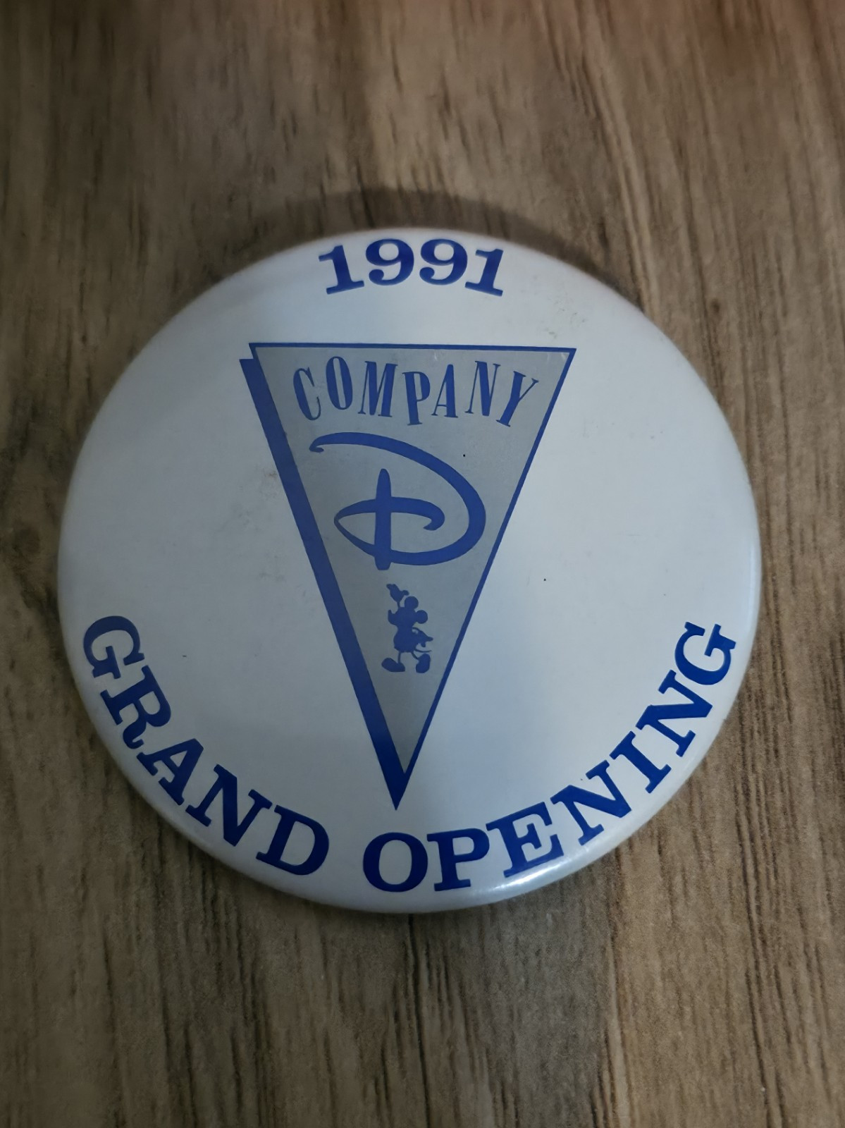 Vintage 1991 Disney Company D Grand Opening Metal Pinback Button