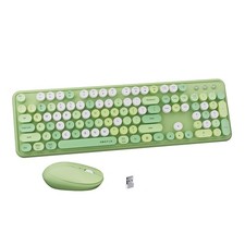 x UBOTIE Colorful Wireless Keyboard and Mouse Combo, Full-Sized Office Keyboa...