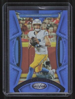 2023 Panini Certified Justin Herbert #56 Mirror Blue Holo /75 Chargers 