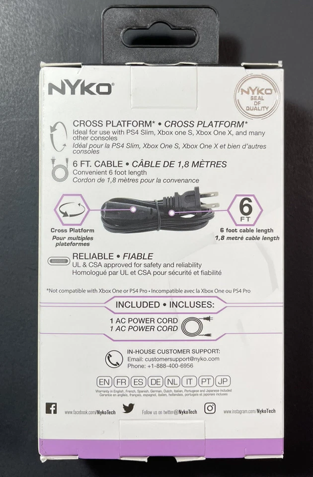 Nyko Universal Power Cord for PS4 / XBOX ONE NEW - Image 2 of 4