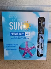 Bring on the Sun Mermaid Super Bounce Ball 20" with Pump Inflates in Minutes New