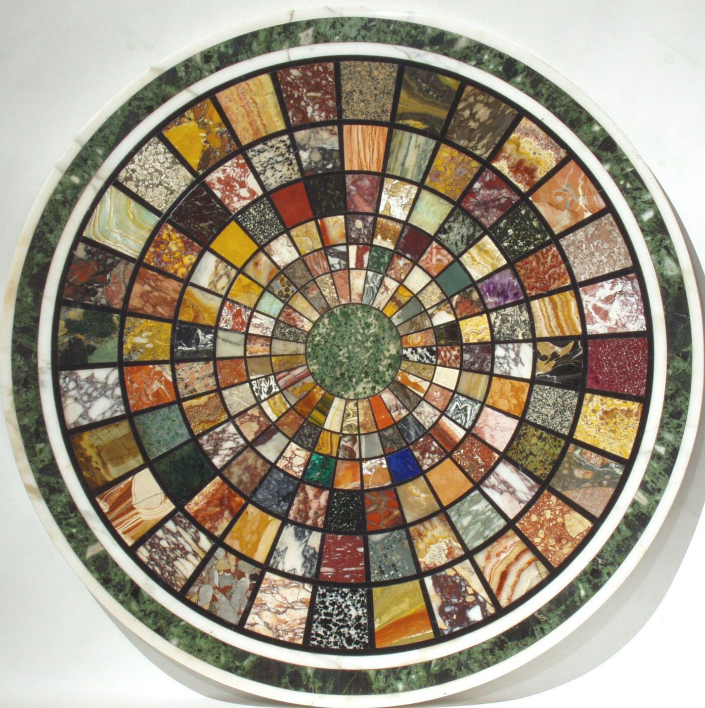 42-inch handmade marble table top with multi-stone inlay art for elegant home decor