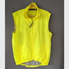 Cycle Vintage 90's Performance Brand Fluorescent Yellow Windbreaker Vest Mesh
