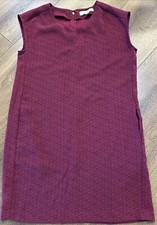 Ann Taylor Loft Women's Dress Size Small Burgundy/ Black Zip Up Sleeveless