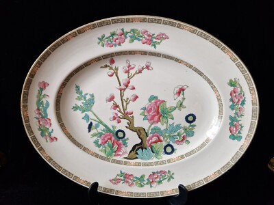 Große Vintage New Hall Pottery Co Ltd Türkei Platte ''Indian Tree'' 37 cm