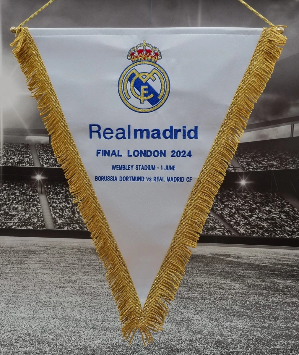 Grand Fanion Vintage Real Madrid – Banderin De Foot – Collection Liga