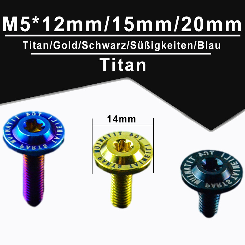 M5 TC4 Titanium Legierung Regenschirm Kopf Schrauben für Motorrad Umbau 12~20mm M5 TC4 Titanium Legierung Regenschirm Kopf Schrauben für Motorrad Umbau 12~20mm