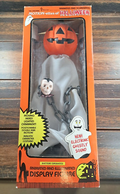 Telco Motionette Halloween Pumpkin Head 17” Ghost Animated Figure