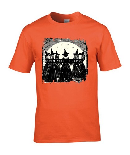 Maglietta Halloween Strega Ragazze Saranno Ragazze, Spaventosa Zucca Pennywise Chucky Top - Foto 2 di 7