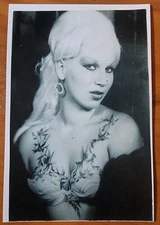 Bernard Kobel Traditional Tattoo Photo B&W Vintage Tattooed Woman Chest Swallows