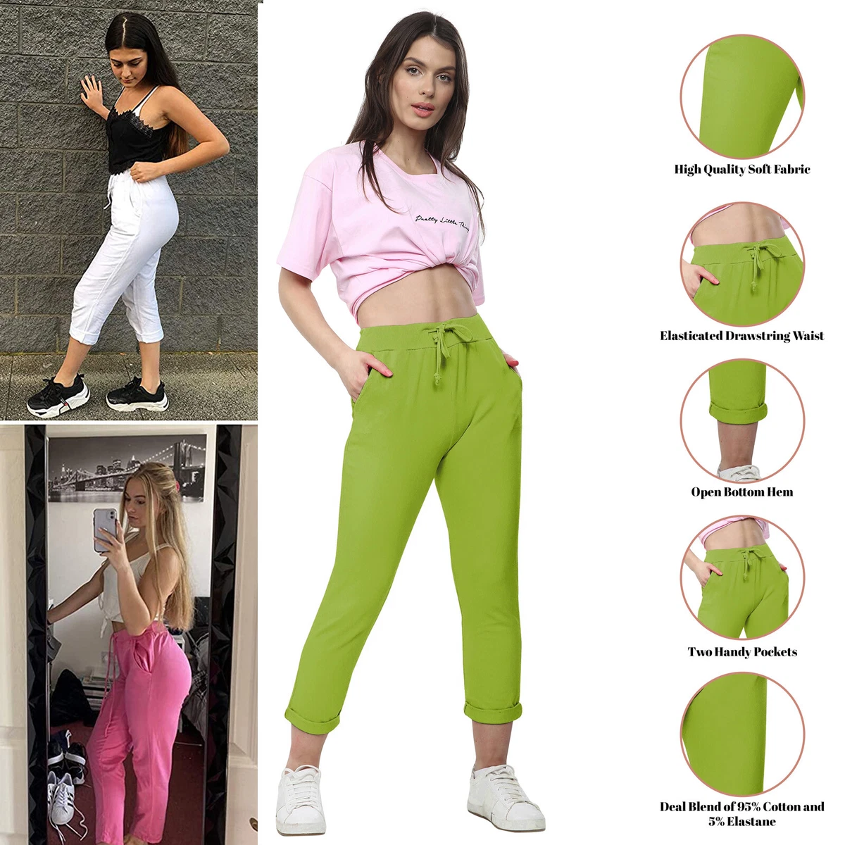 Ladies Tracksuit Bottoms Womens Joggers Trousers Jogging Gym Pants Lounge  Wear