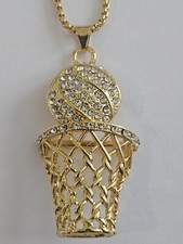 Mens Sport Necklace With Baskeball Box Pendant