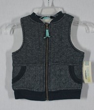 GENUINE KIDS FROM OSHKOSH BOYS GRAY VEST FAUX FUR LINING SIZE 18M NEW WITH TAGS