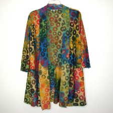 Northstyle Kimono Cardigan Open Front Boho Vibrant Cheetah Retro Art Size L