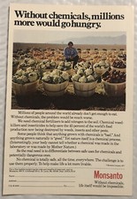 1980 Monsanto Original Print Ad Full Page - More Would Go Hungry Vintage