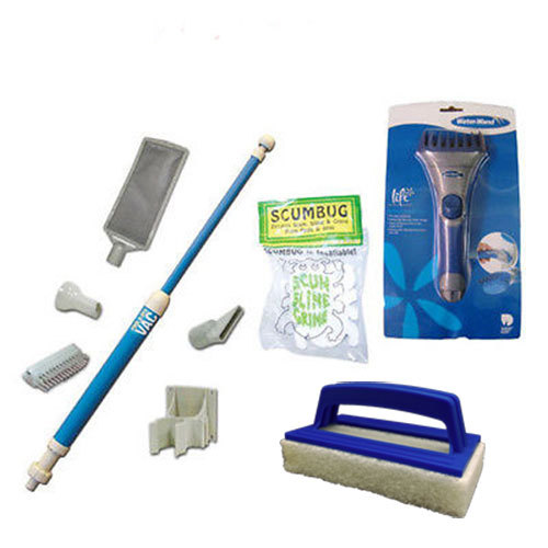 Hot Tub Cleaning Tool Kit Spa Vac Scum Bug Tub Scrubber Filter Comb