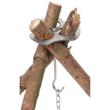 Dreibeinhalter Edelstahl mit Kette und Haken ...