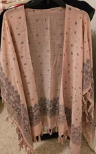 Dusty Pink/Rose Pashmina Argyle Diamond Boho Shawl