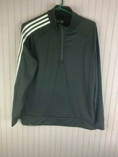 Adidas Womens Track Jacket Black Size Large Long Sleeve 1/4 Zip