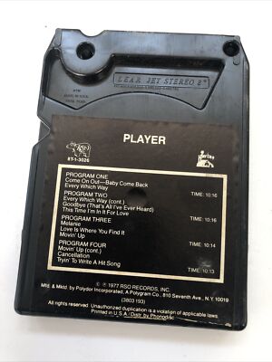 Player (1977 8-Track Tape) Self Titled Baby Come Back Classic Rock