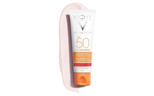 Vichy Capital Soleil SPF50 Anti-Ageing 3-In-1 Cream 50ml High Protection - Picture 4 of 4