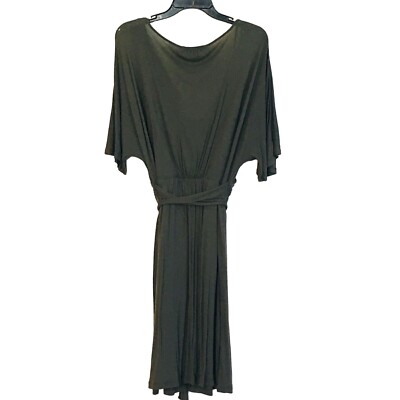 Banana Republic Tie Back Dress Olive Faux Wrap XL Short Sleeve - Main Image