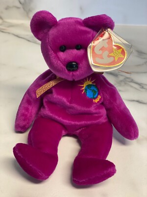 ''MILLENIUM'' Bear FIRST EDITION Retired TY Beanie Babies Spelling Errors MWMT