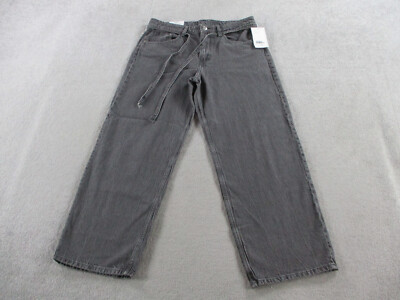 H&M Jeans Womens Black Denim Super Baggy Loose Fit Low Waist Wide Leg  Pants