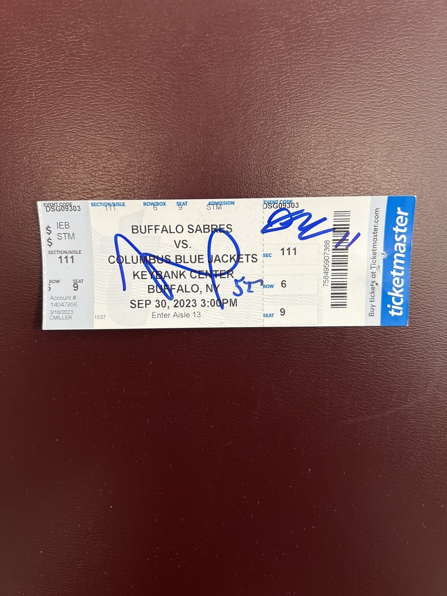 DAVID JIRICEK JAMES MALATESTA Signed Autograph Hockey Ticket Blue