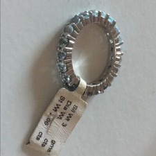 STERLING SILVER BLUE TOPAZ ETERNITY BAND RING SIZE 7 NWT
