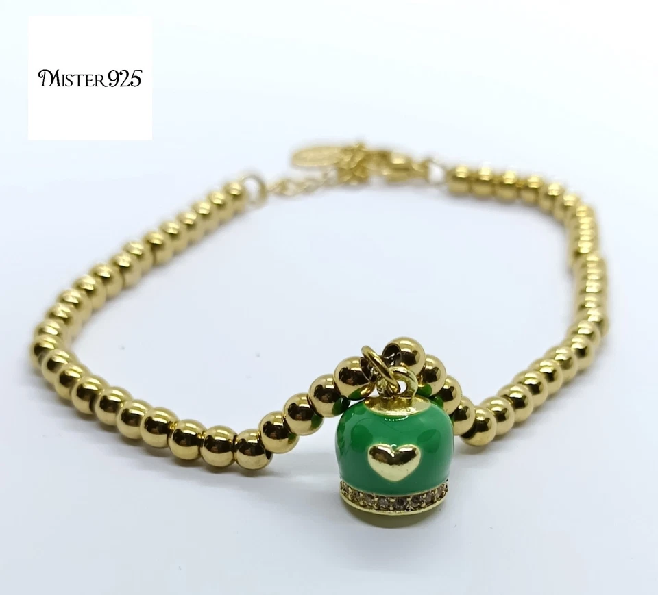 Bracciale donna Acciaio Bracciale Ciondolo Con Campanella Capri. Charms Donna - Immagine 3 di 4