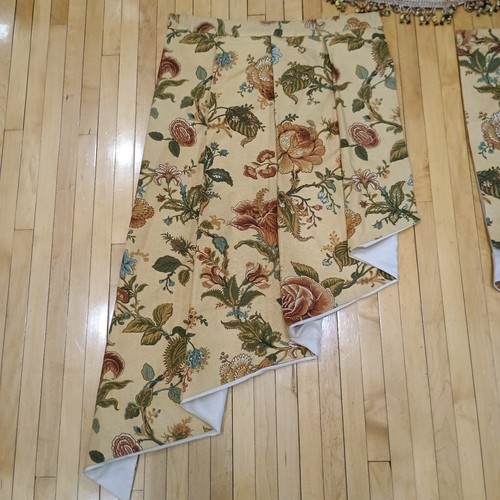 6 Pc Waverly Camelot Garden Room Floral Gold Waterfall Curtains & Canopy Valance - Picture 3 of 14